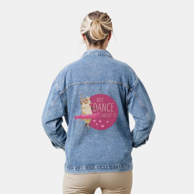 Funny Sheep Message - Just Dance About It 1 Denim Jacket (Model)
