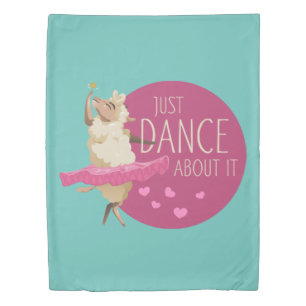 Funny Sheep Message - Just Dance About It 1 Duvet Cover