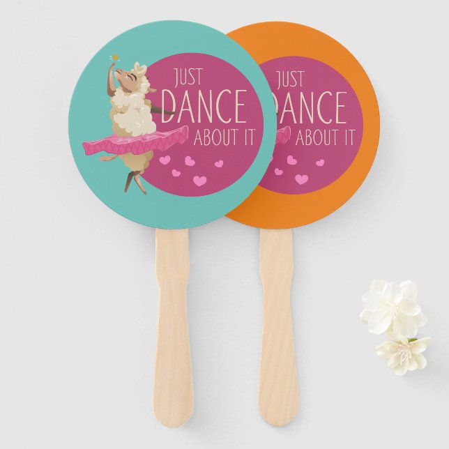 Funny Sheep Message - Just Dance About It 1 Hand Fan (Front and Back)