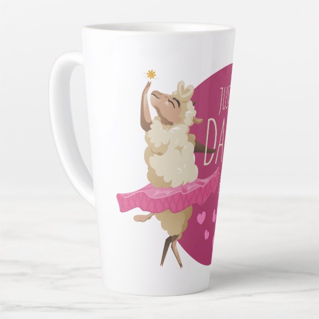 Funny Sheep Message - Just Dance About It 1 Latte Mug (Left Angle)