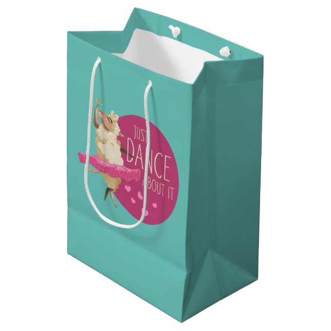 Funny Sheep Message - Just Dance About It 1 Medium Gift Bag (Front Angled)