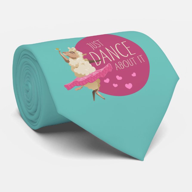 Funny Sheep Message - Just Dance About It 1 Neck Tie (Rolled)