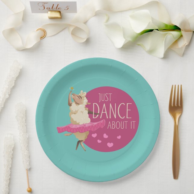 Funny Sheep Message - Just Dance About It 1 Paper Plates (Wedding)
