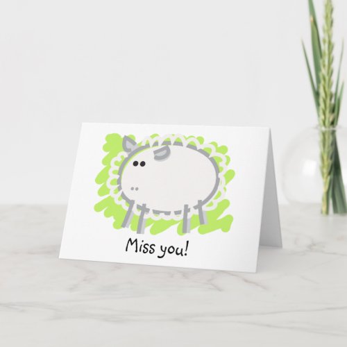 Funny Sheep on Green Card