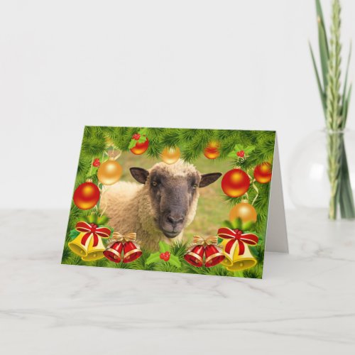 Funny Sheep Pun Christmas Holiday Card