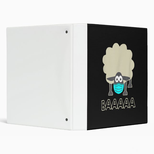 Funny Sheep With Face Mask | Sheeple Gift 3 Ring Binder (Background)