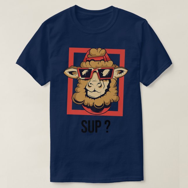 Funny sheep with sunglasses  Farm  Farmer Love She T-Shirt (Design Front)