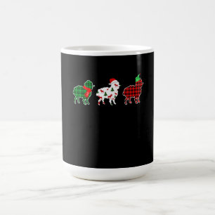 Funny Sheep Xmas Tree Lights Red Plaid Gift Color Morph Mug