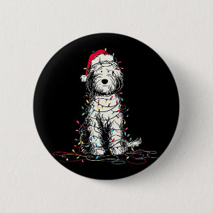 Funny Sheepadoodle Christmas Graphics Dog Lights L Button