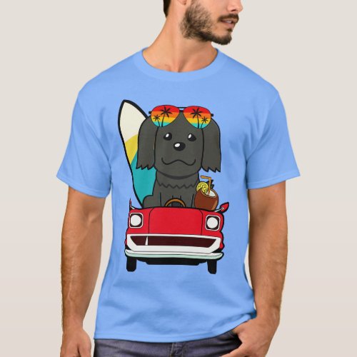 Funny sheepdog driving a car T_Shirt
