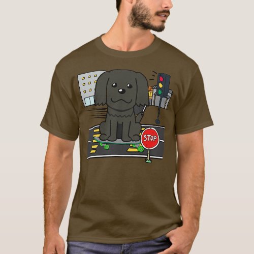 Funny sheepdog is on a skateboard T_Shirt