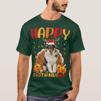 Funny Sheltie Dog Lover Happy Sheltie HelloThanksM T-Shirt