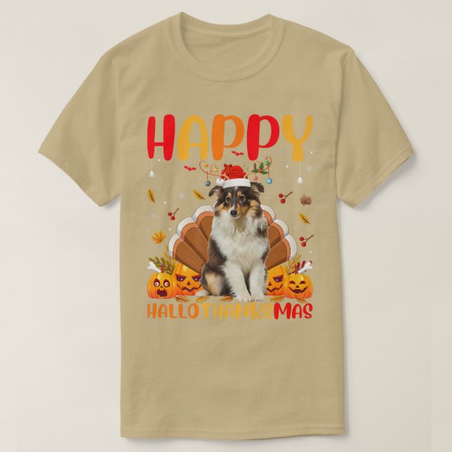 Funny Sheltie Dog Lover Happy Sheltie HelloThanksM T-Shirt (Design Front)
