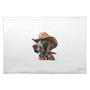 Funny Sheriff Dog Shirt German Pointer Dog Mom Wil Cloth Placemat