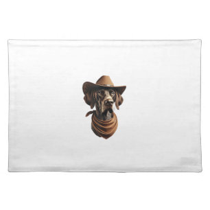 Funny Sheriff Dog Shirt German Pointer Dog Mom Wil Cloth Placemat