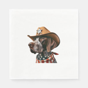 Funny Sheriff Dog Shirt German Pointer Dog Mom Wil Napkins