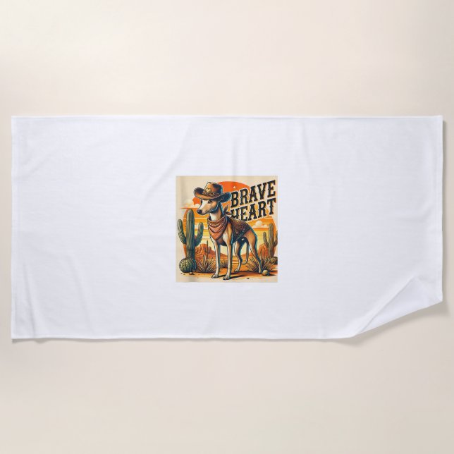 Funny Sheriff Dog Shirt Greyhound Whippet Dog Mom  Beach Towel (Front)