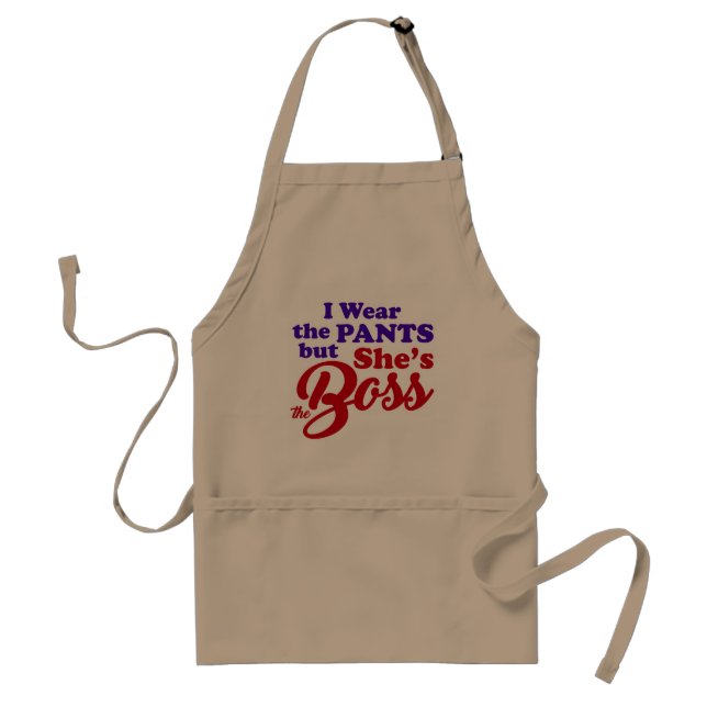 Funny She's the BOSS Typography Adult Apron (Front)