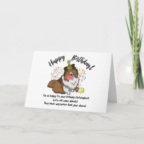 Funny Shetland Sheepdog Pet Dog Birthday Card