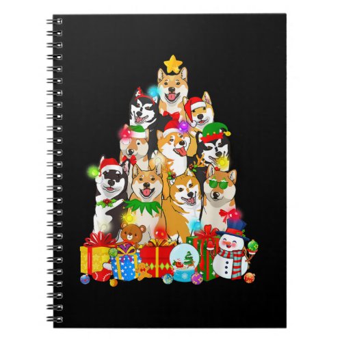 Funny Shiba Inu Christmas Tree Lights Puppy Dog Lo Notebook