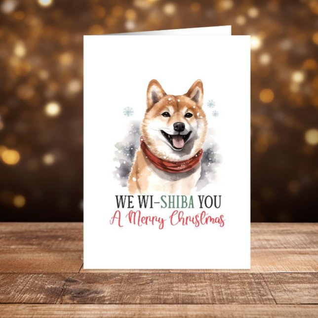 Funny Shiba Inu Dog Christmas Happy Holidays Holiday Card (Creator Uploaded)