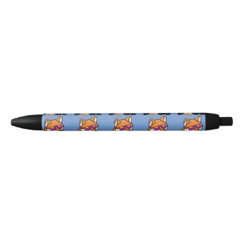 Funny Shiba Inu Dog In Sunglasses Dogecoin Crypto Black Ink Pen by patcallum at Zazzle