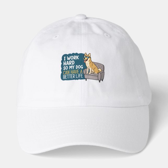 Funny Shiba Inu Dog Quote Armchair Illustration Hat (Front)
