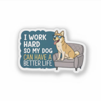 Funny Shiba Inu Dog Quote Armchair Illustration Sticker