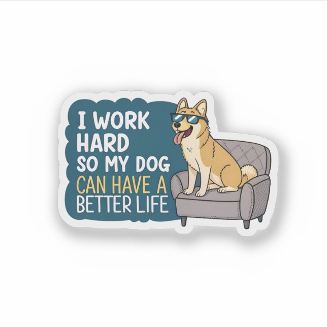 Funny Shiba Inu Dog Quote Armchair Illustration Sticker (Front)