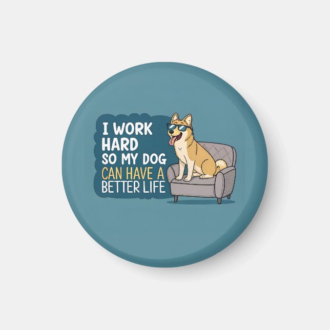 Funny Shiba Inu Dog Quote Couch Illustration Magnet (Front)