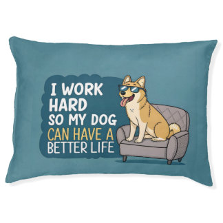 Funny Shiba Inu Dog Quote Couch Illustration Pet Bed