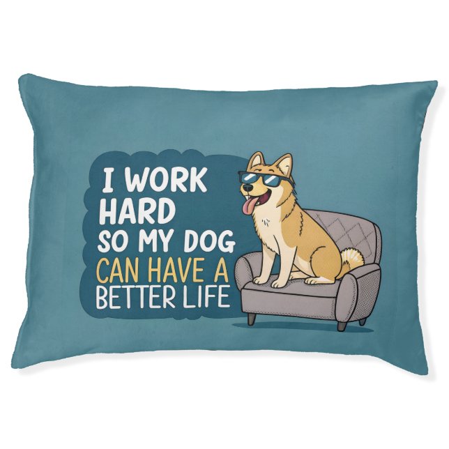 Funny Shiba Inu Dog Quote Couch Illustration Pet Bed (Front)