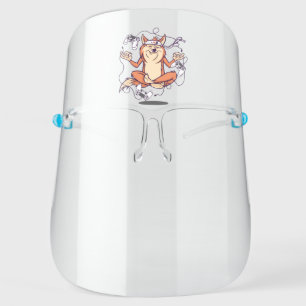Funny Shiba Inu Dog Yoga Gamer Face Shield