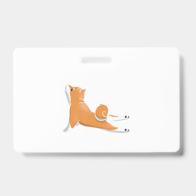 funny shiba inu dog yoga pose birthday gift badge (Front)
