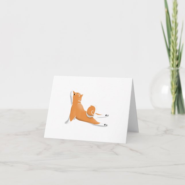 funny shiba inu dog yoga pose birthday gift invitation (Front)