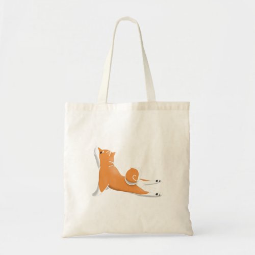 funny shiba inu dog yoga pose birthday gift tote bag