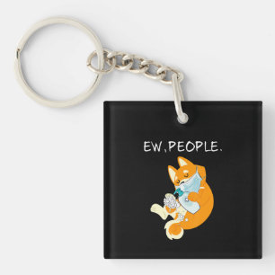 Funny Shiba Inu Ew People Dog Gift Keychain