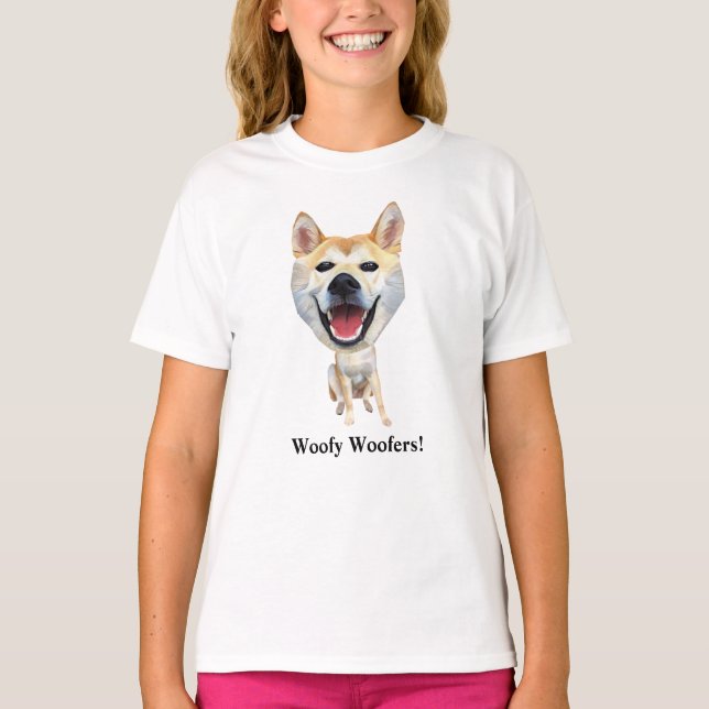 Funny Shiba Inu Girl's T-Shirt (Front)