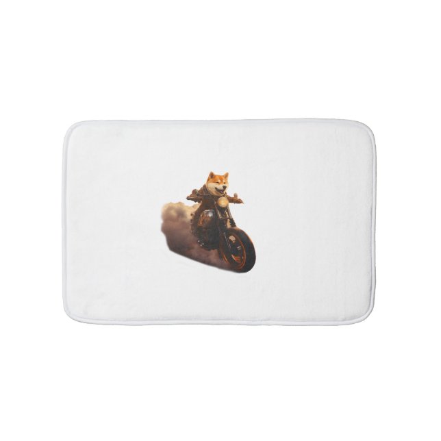 Funny , Shiba Inu, Motorcycle, Dog, Puppet, Men's, Bath Mat (Front)