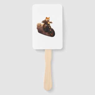 Funny , Shiba Inu, Motorcycle, Dog, Puppet, Men's, Hand Fan