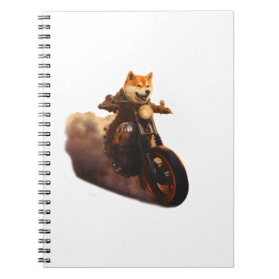 Funny , Shiba Inu, Motorcycle, Dog, Puppet, Men's, Notebook
