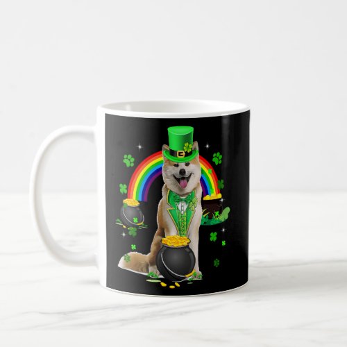 Funny Shiba Inud Leprechaun Shamrock St Patricks  Coffee Mug