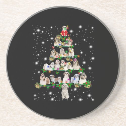 Funny Shih Tzu Dog Christmas Tree Ornaments Decor Coaster