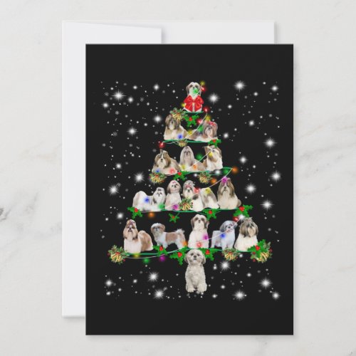 Funny Shih Tzu Dog Christmas Tree Ornaments Decor Holiday Card