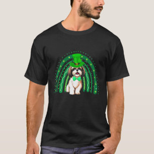 Funny Shih Tzu Dog Green Rainbow Happy St Patricks T-Shirt