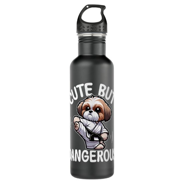 Funny Shih-Tzu Dog Stainless Steel Water Bottle (Front)