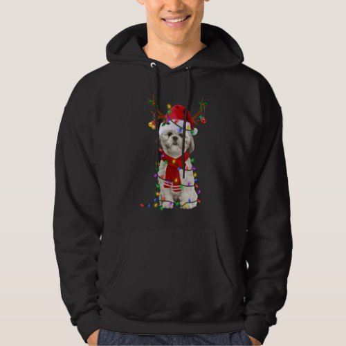 Funny Shih Tzu Dog Tree Christmas Lights Xmas Paja Hoodie