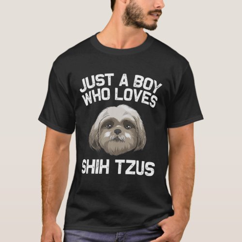 Funny Shih Tzu Gift For Boys Kids Pet Dog Puppy Ow T_Shirt