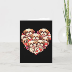 Funny Shih Tzu Heart Valentine Shih Tzu Womens Men Card