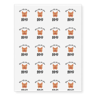 Funny Shih Tzu Pig Happy New Year 2019 Dog Lover Temporary Tattoos